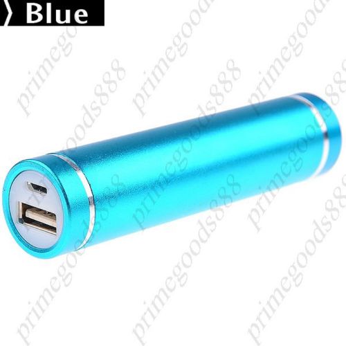2600 Metal Mobile Power Bank External Power Charger USB Multi Adapter Blue
