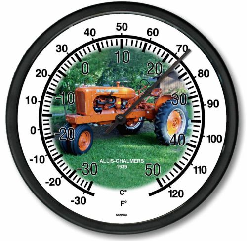 New ALLIS CHALMERS Thermometer 1939 Vintage Tractor 10&#034; Round Lazer Cut Image