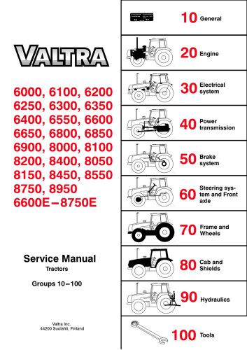 VALTRA - 6000 / 8000 - service + parts manual - DVD - 1700 pages