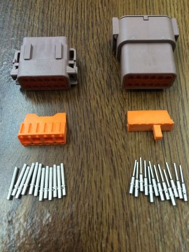 Deutsch dtm 12 pin and socket kit (brown) for sale