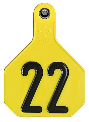 Y-Tex All American, 25 Pack, Large, Yellow, 4 Star, 2 Piece, Numbered Tag