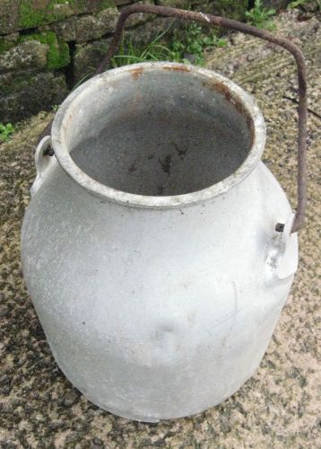 Vintage aluminium unit  milking bucket ; churn milk for sale