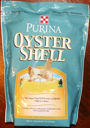 OYSTER SHELL -Purina. 10 pounds (2-5lb Bags) Chickens, Quail Turkey. Egg Calcium