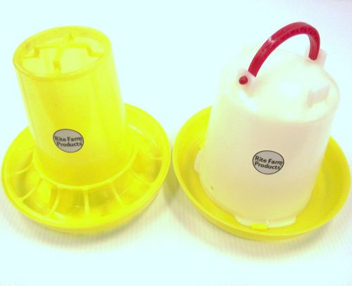 Combo*rite farm 2.2 pound &amp; .4 gallon small chicken feeder &amp; waterer poultry for sale