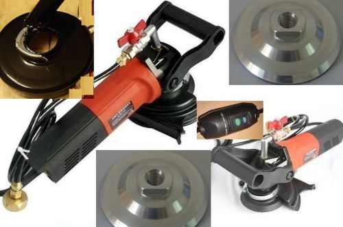 5&#034; Variable Speed Wet Polisher Metal Dust Shroud 2 FREE Aluminum Backer stone