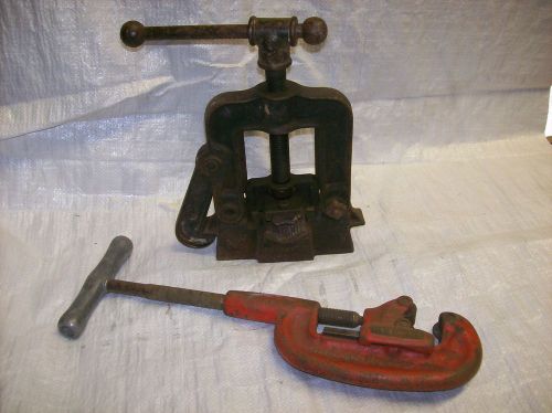 Ridgid No 2A Pipe Cutter &amp; NYE No 71 Pipe Vice- Plumbing Pipe Fitting Electrical