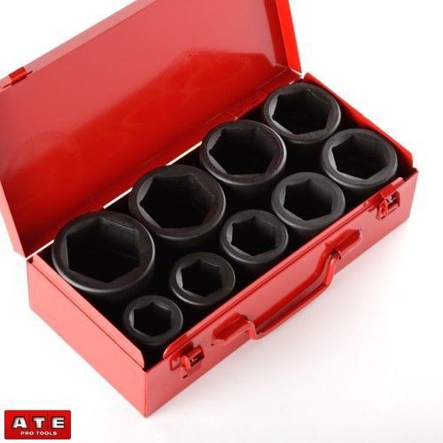 10 pc 1&#034; drive shallow air impact socket set -sae- for sale