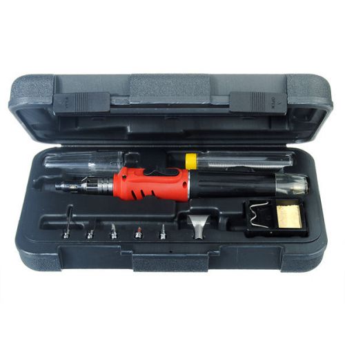Hs-1115k 10 in 1 gas soldering iron cordless welding torch tool kit for sale