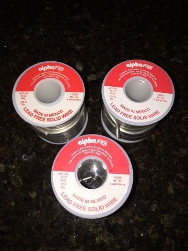 Alpha lead free solder wire (13955)  (3) new rolls for sale