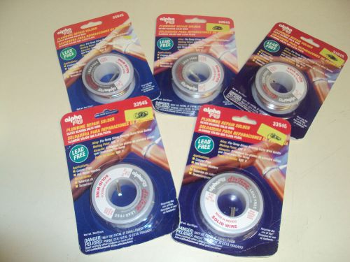 LOT OF 5 ALPHA FRY LEAD FREE SOLDER WIRE 3OZ DIA.125 BRAND NEW!