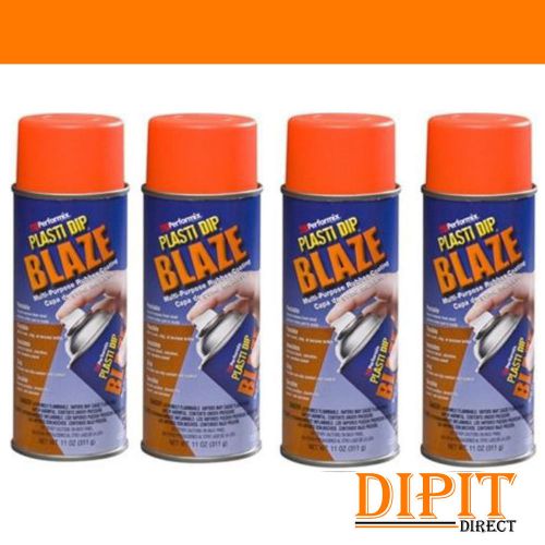 Performix Plasti Dip Blaze Orane 4 Pack Rubber Coating Spray 11oz Aerosol Cans
