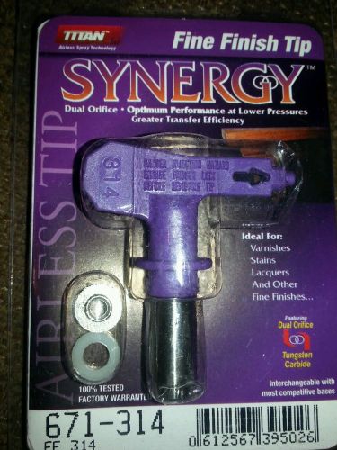 Titan synergy fine finish airless paint spray tip 314 for sale