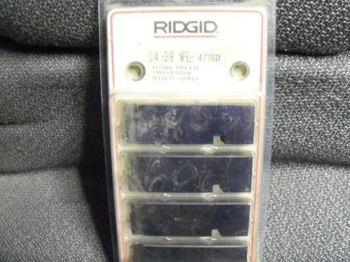 New ridgid 1/4 - 3/8  npt high speed unv pipe dies right hand 47760 u.s.a. made for sale