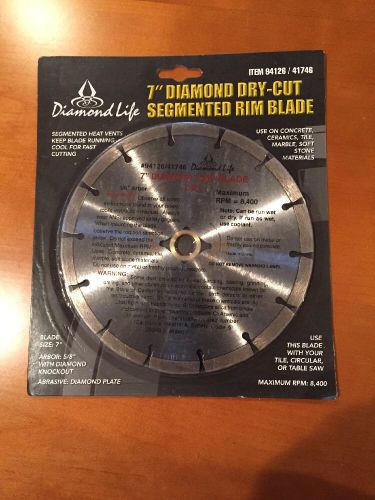 Diamond Life 7&#034; Diamond Dry-Cut Segmented Rim Blade  Item 94126/41746