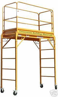 MFS Scaffold Rolling Tower 29&#034; X 6&#039; Deck 6&#039; Feet High With Guard Rail CBM