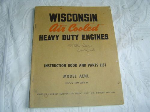 WISCONSIN HEAVY DUTY ENGINES MODEL AENL INSTRUCTION &amp; PARTS LIST BOOK MANUAL