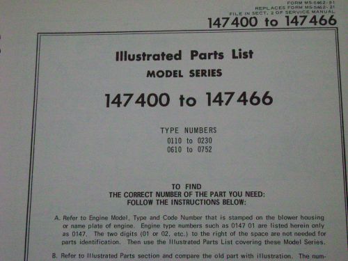 briggs and stratton parts list model series 147400 to 147466
