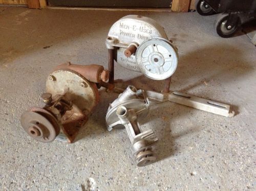 (Lot722)Antique water pump/transmission/belt drive - hit miss engine parts lot
