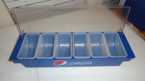 PEPSI Condiment Holder Caddy 6 Compartments Bar Lemon Cheery Lime Slices Party