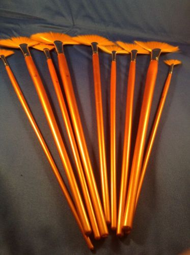 Set of 9 even numbered synthetic Fan brushes for oils and acrylics