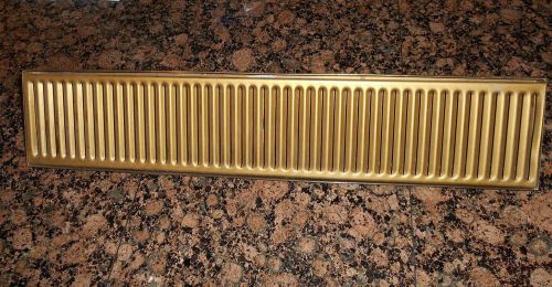 4 5/8&#034; x 22 1/2&#034; Solid BRASS Beer Drip Tray With Drain  Kegerator  Draft Beer