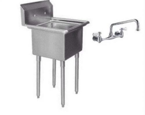 Stainless steel 1 compartment sink 22 x 17 with faucet for sale