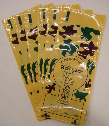 Camo print wild game ground meat freezer chub bags 1lb 200 count free shipping for sale