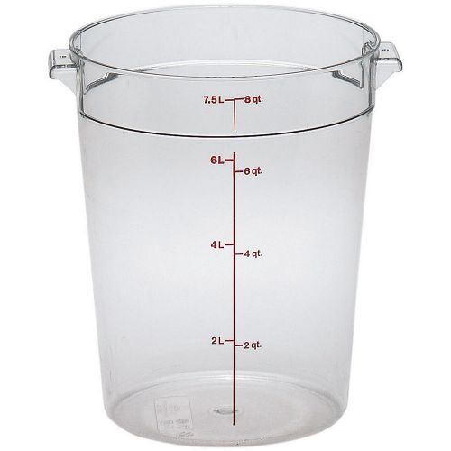 Cambro 8 qt. camwear round food storage containers, 12pk clear rfscw8-135 for sale