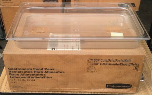 Case of (6) Rubbermaid 130P Clear Full Size Food Pan