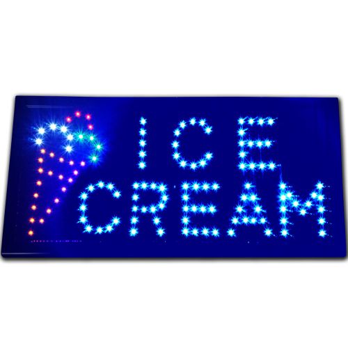 Bright LED Animated ICE CREAM Sign neon frozen yogurt display store shop light