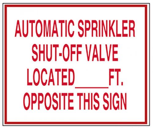 Aluminum sprinkler sign &#034;auto sprinkler located _ft opposte this sign 10&#034; x 12&#034; for sale