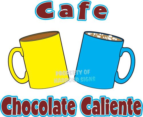 Cafe Chocolate Caliente Decal 14&#034; Coffee Hot Drinks Concession Vinyl Menu Sign