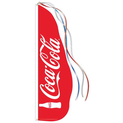 13&#039; coca cola feather flag with fiberglass pole and ground stake for sale