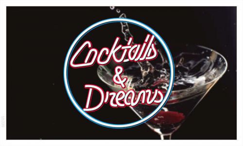 bb336 Cocktails &amp; Dreams Bar Pub Banner Shop Sign