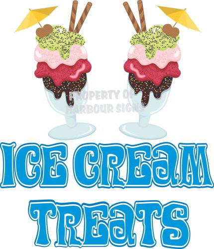 Ice Cream Treats Decal 14&#034; Sundaes Concession Restaurant Food Truck Sticker