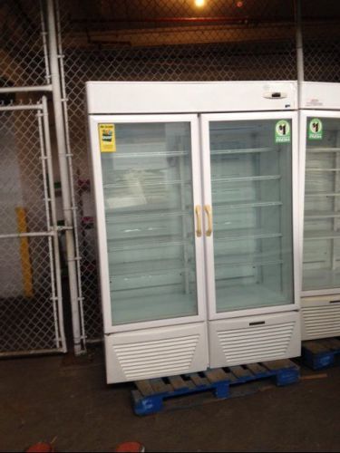 Commercial freezer 2 door glass hussman used good dollar store deli equipment for sale