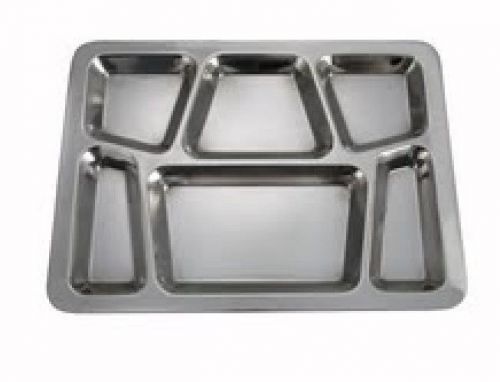 6 compartment mess tray stainless steel rectangular, 15-1/2&#034; x 11-1/2&#034; smt-2 for sale