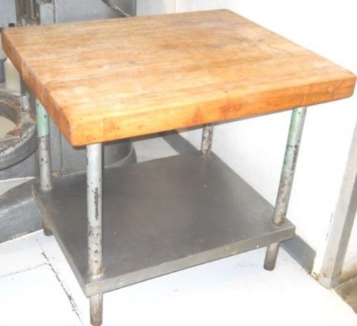 Butchers Wood -Stainless Steel Table and Shelf