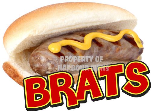 Brats Decal 14&#034; Sausage Hot Dog Concession Cart Restaurant Food Vendor Truck