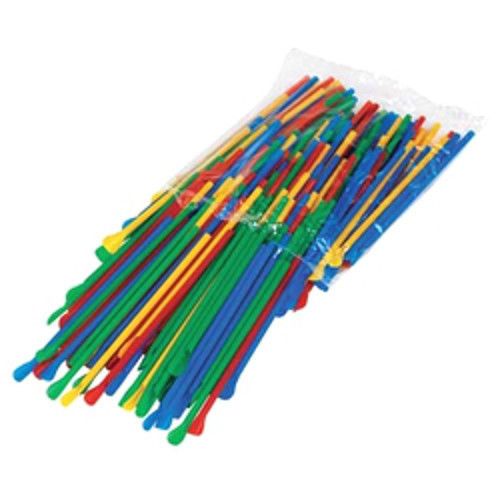 Paragon 6510 Sno Cone Spoon Straws Multi Color 200 Pack