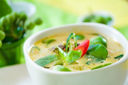 Thai Food Chicken Green Curry Recipe Dish Menu Homemade Oriental Cuisine