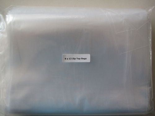 100 9&#034; x 12&#034; CLEAR POLY PLASTIC ZIP TOP ZIPLOCK BAGS