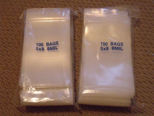 Pack of 200 HEAVY GAUGE - 8 Mil - 5x8 Inch Zip Lock Bags