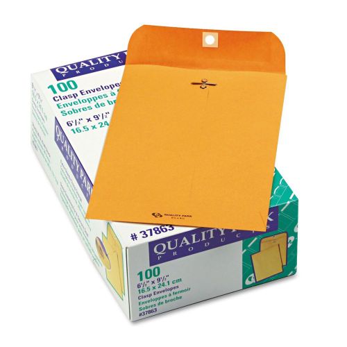 100 business envelopes 6.5x9.5 28lb kraft manila shipping catalog yellow clasp for sale