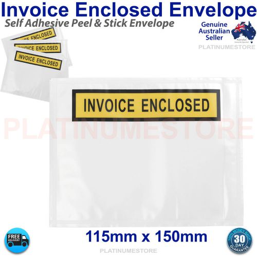 1000 Invoice Enclosed Envelopes Clear Document Packing Receipt Sticker Pouch