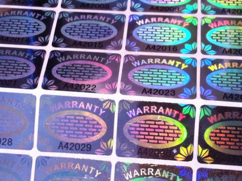 250 x  Warranty Void 20mm x 15mm Tamper Security Silver Hologram label Sticker