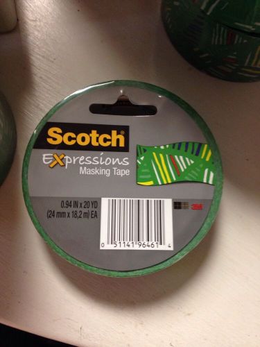 Scotch Expressions Masking Tape 20-Yards x 5 Rolls Green Christmas Tree Design