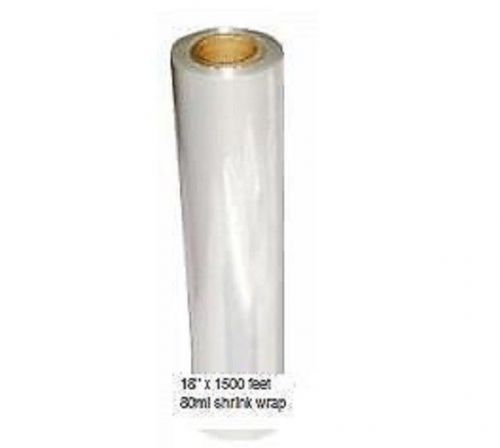 One roll of plastic stretch wrap 18&#034;wide x 1500&#039; long x 80ml thickness for sale