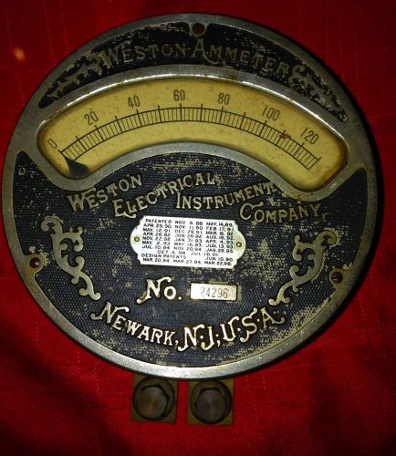 ANTIQUE  WESTON AMMETER BORN PATENTED DATE JULY 1901 NO.24296