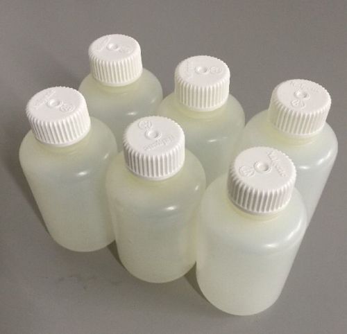 Nalgene Sterile Lab Bottles, 125ml 4oz, Narrow Mouth, HDPE (Lot of 6)